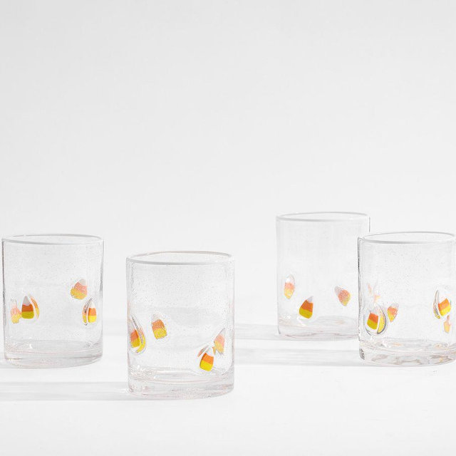 Candy Corn Icon Short Drinking Glasses, Set of 4 - Multi