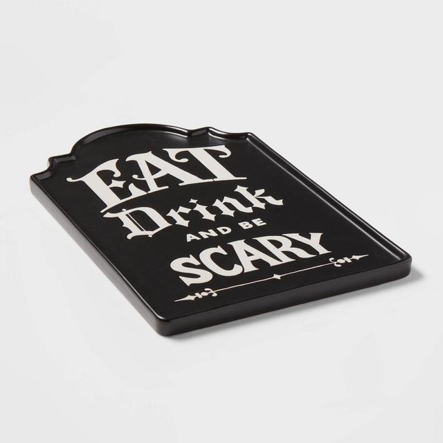 13" x 8" Stoneware Tombstone Serving Platter - Threshold™