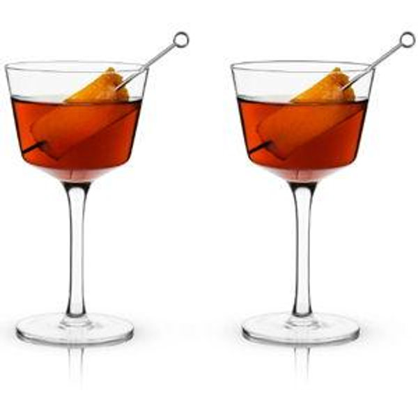 Raye Angled Crystal Nick & Nora Glasses Set of 2