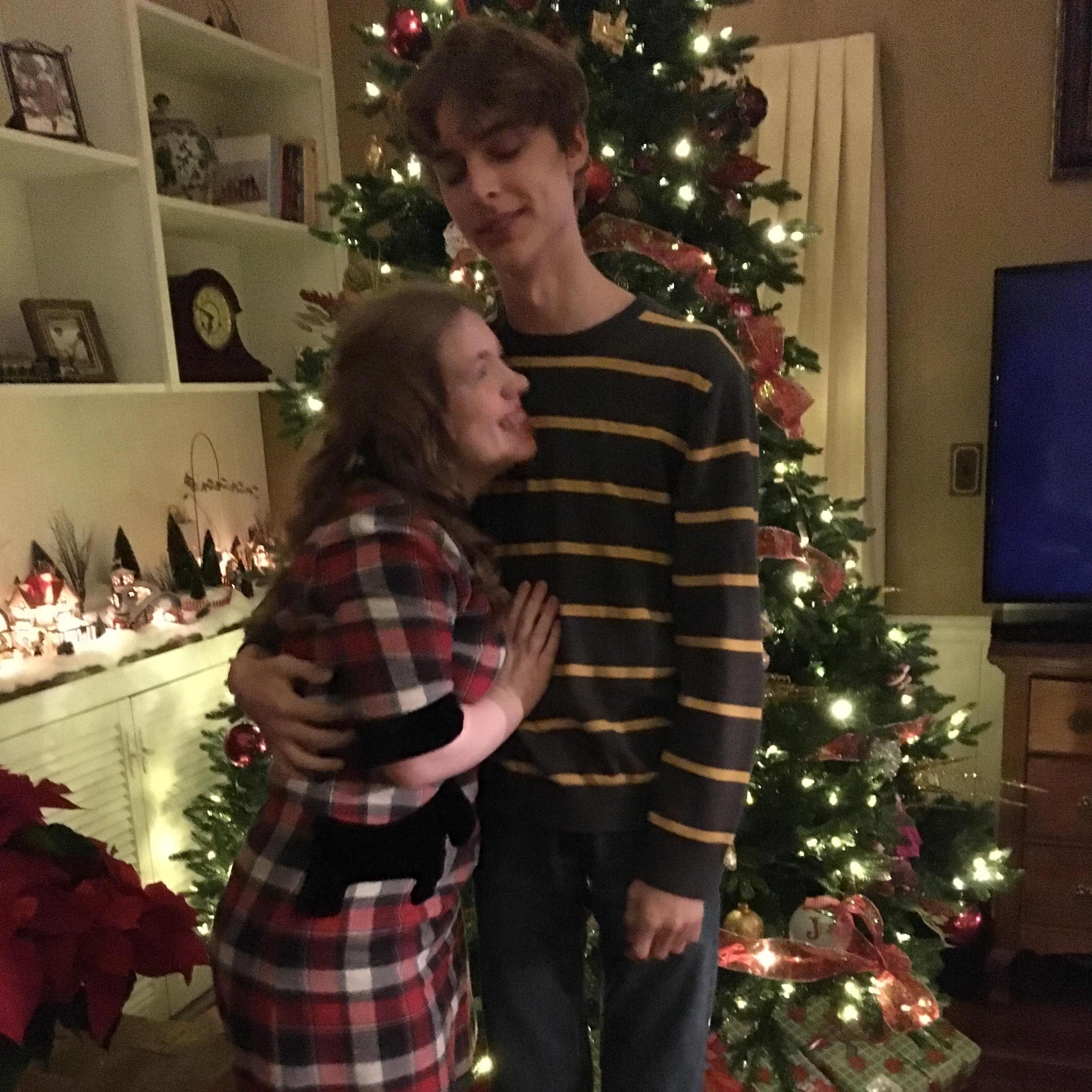 Our first Christmas together! Taking picture is always a struggle, but sometimes it's a fun struggle.