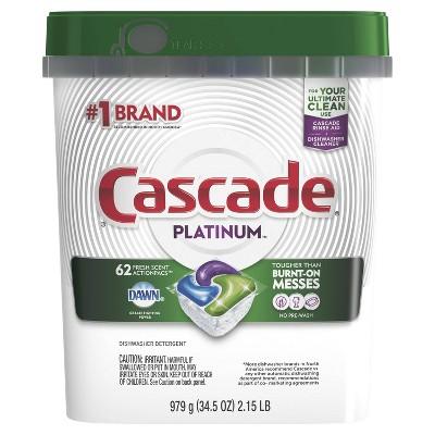 Cascade Platinum ActionPacs Fresh Scent Dishwasher Detergent - 62ct