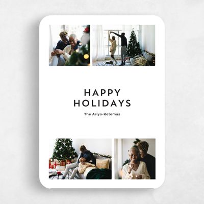 White Rounded Holiday Card - Rosemary