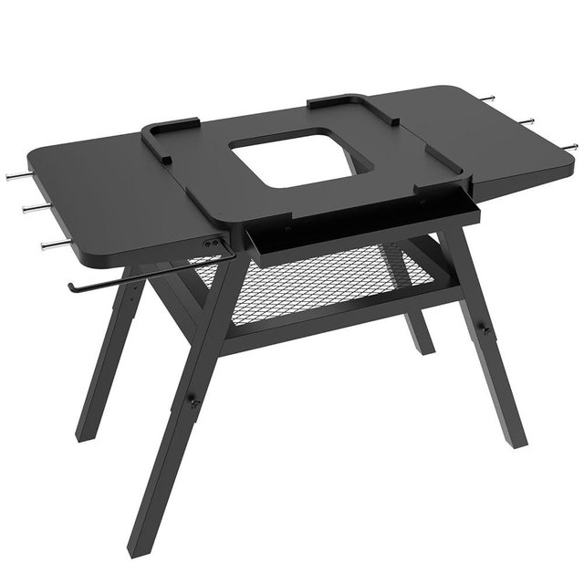 Adjustable Grill Stand for Ninja Outdoor Woodfire Series OG700 OG800 OG900 Series OO101 Woodfire Pizza Oven, Grill Cart for Ninja MO201 Artisan Pizza Oven, Replace for Ninja XSKUNSTAND Outdoor Stand