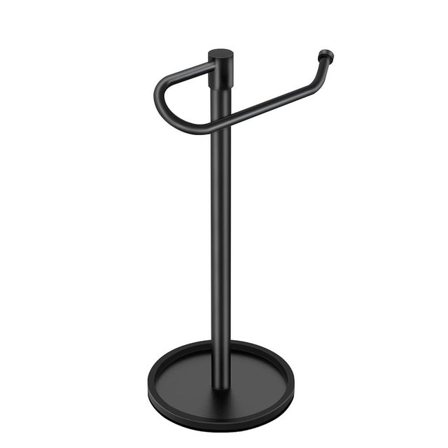 JIAPAIDUO Hand Towel Holder Stand, Matte Black Standing Towel Racks for Bathroom, Stainless Steel Free Standing Towel Rack, Towel Bar Kitchen Vanity Countertops Decor