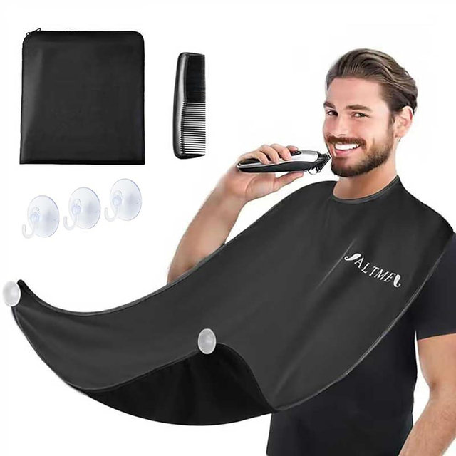 IALTMEI Beard Bib, Non-Stick Beard Apron, Waterproof Beard Trimming Catcher, Breathable Beard Catcher for Shaving, Premium Beard Accessories for Men, Gifts for Men Husband Boyfriend