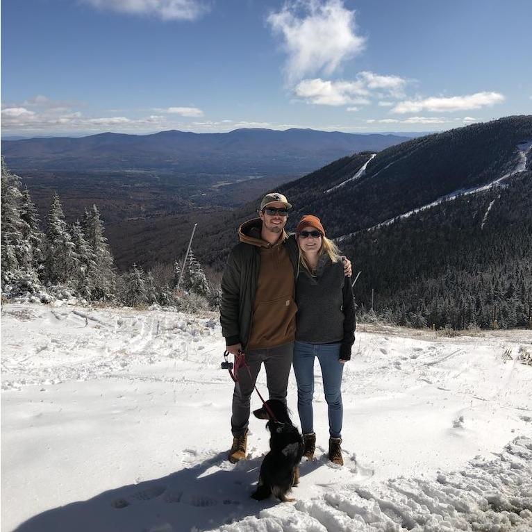 Hannah & Ryan at the top of Stowe, post engagement!