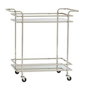 Skylar Bar Cart, Polished Nickel