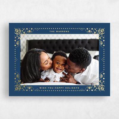 Blue Holiday Card - Times Foil