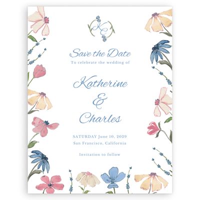 White Wedding Digital Save the Date - Mireille Portrait