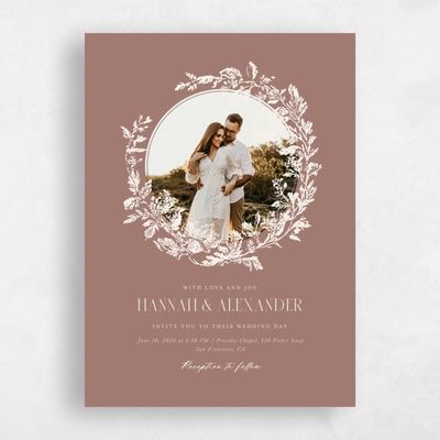 Chestnut, Brown Wedding Invitation - Treviso Photo