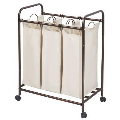 InterDesign Laundry Sorter 3 Bag Bronze/Cream