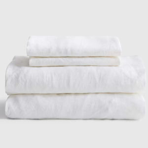 European Linen Sheet Set - Color: White Bed: Queen