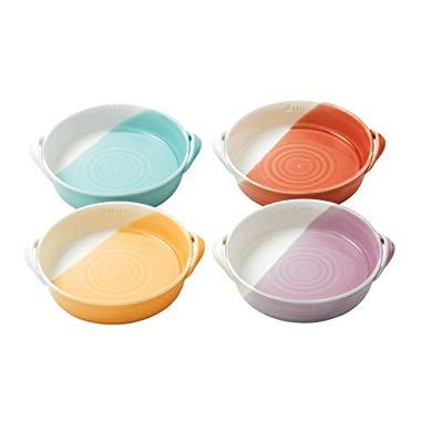 Royal Doulton 1815TW26724 7.2" Bright Colors Mixed Patterns Serving Dishes (Set of 4), Multicolor, Mini, Multi-Colored