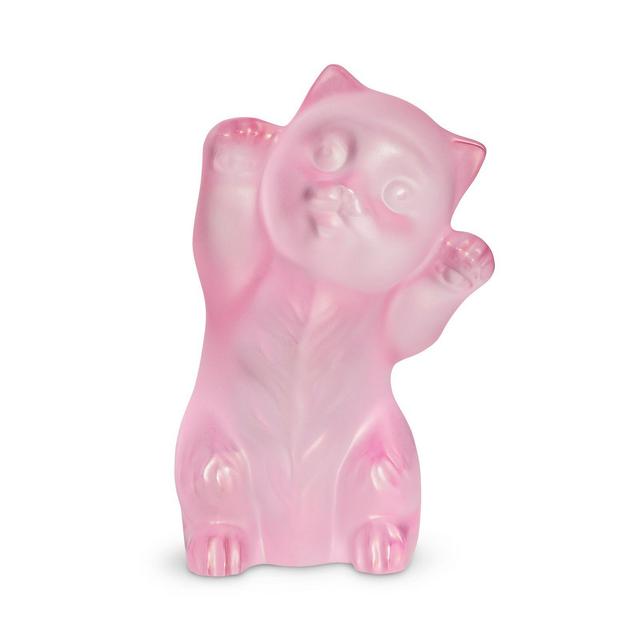 Lalique Limited Edition Crystal Kitten Pink Figure