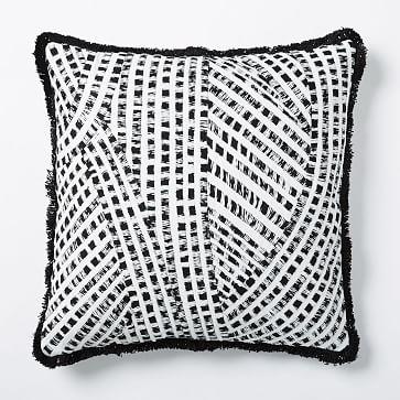Overlaid Stripes Pillow Cover - Black