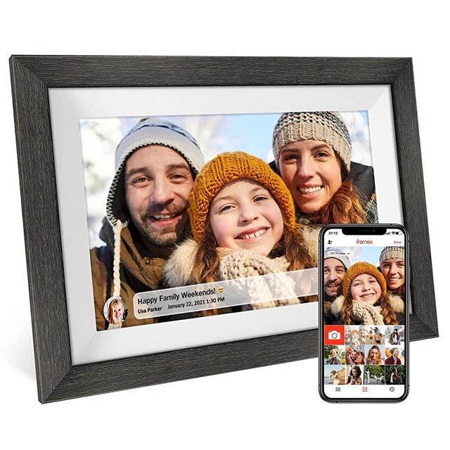 Frameo 32GB Memory 10.1 inch Smart Digital Picture Frame WiFi IPS HD 1080P Electronic Digital Photo Frame Touch Screen with Auto-Rotate Easy Setup to use iOS and Android app from MQQC