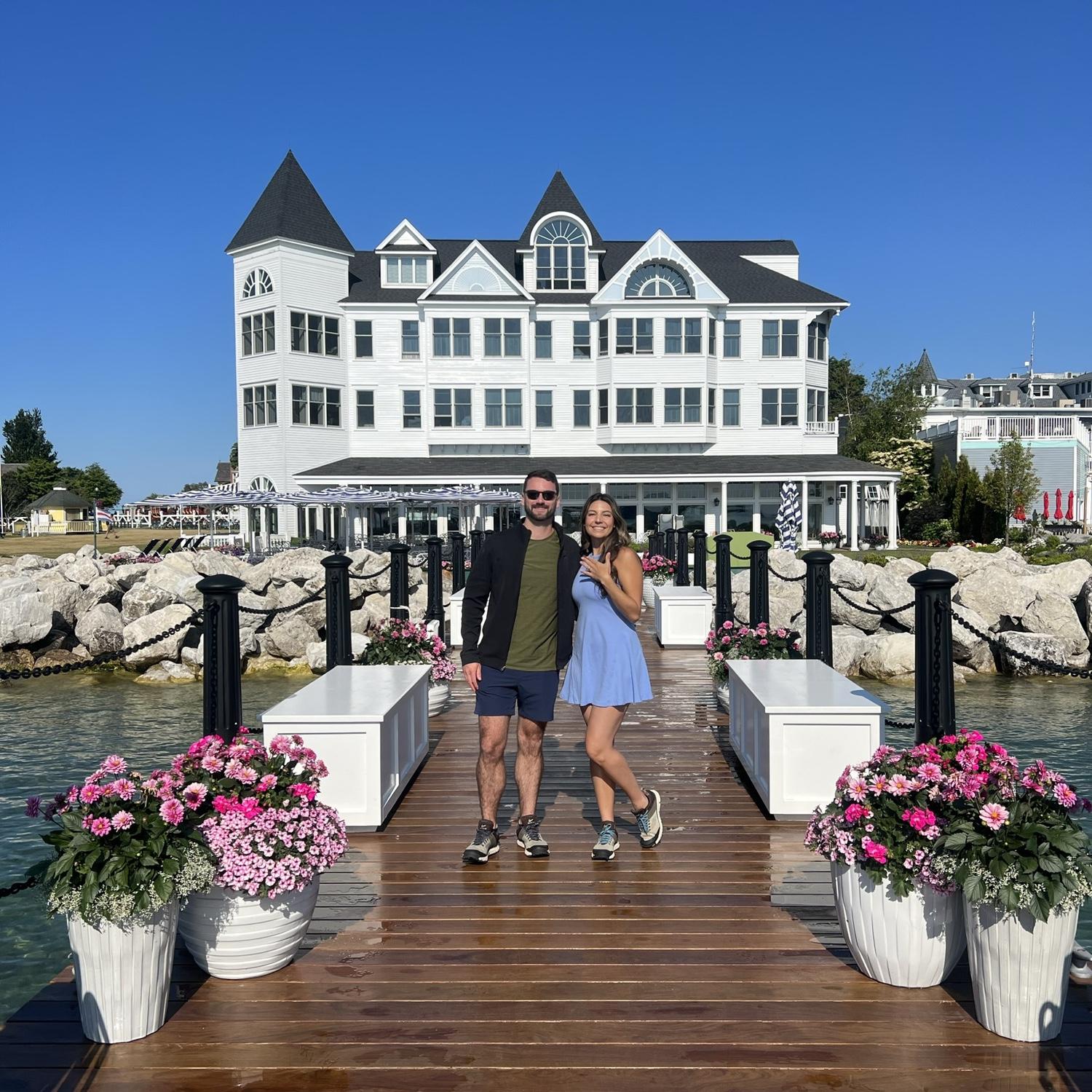 The proposal on Mackinac Island, Michigan