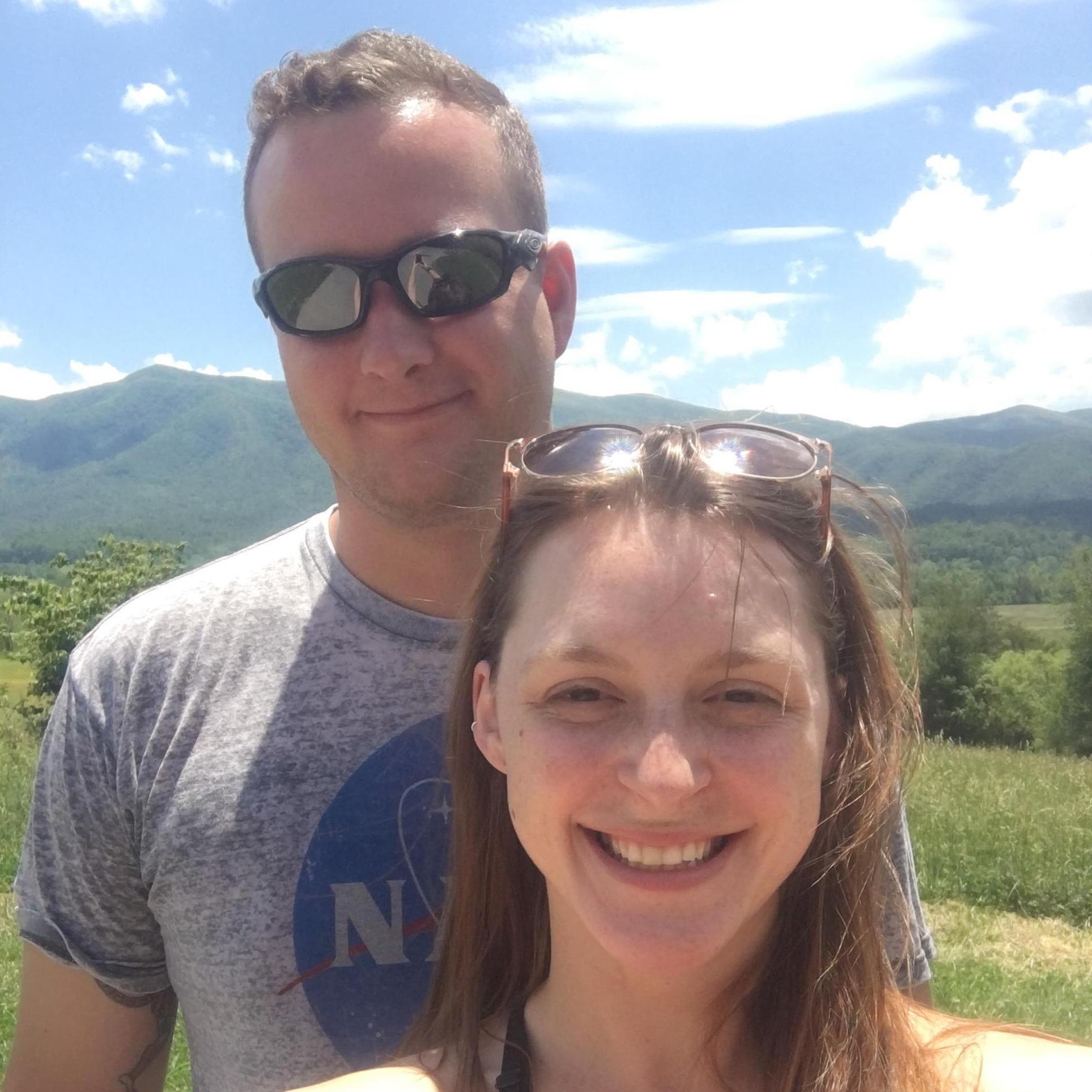 The day after getting engaged, visiting Cades Cove, TN.