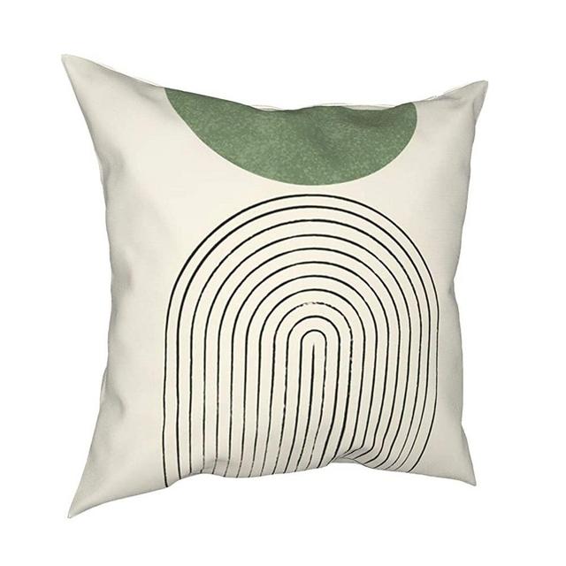 Throw Pillows Cover Arch-Balance-Green Pillow Covers Cushion Cover Modern Pillowcases Home Decorative Square Pillows Protector 18 X 18 Inch