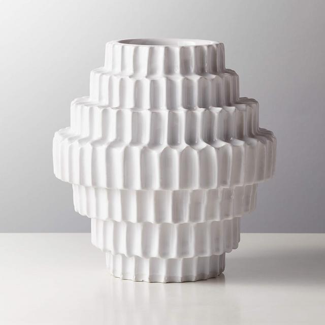 Dial White Shiny Vase