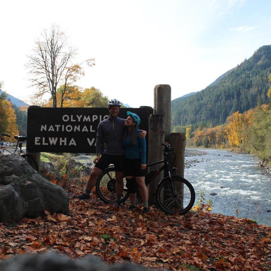 Our 3rd anniversary, returning to Olympic Hot Springs (where Theo almost lost those fingers on the first road trip)!