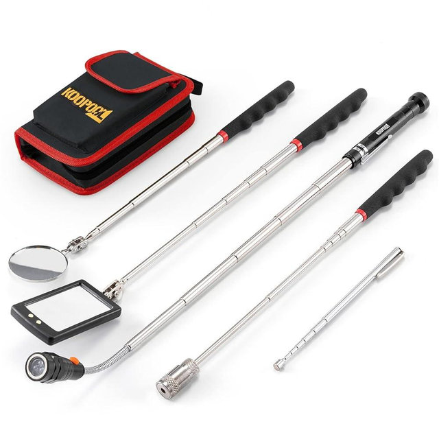 Telescoping Magnetic Pickup Tool Set-Extendable Magnet Flashlight with Inspection Mirror-Cool Gadgets Gifts Idea & Birthday Gifts for Father, Men, Him, Boyfriend, Husband, Handyman, Mechanic