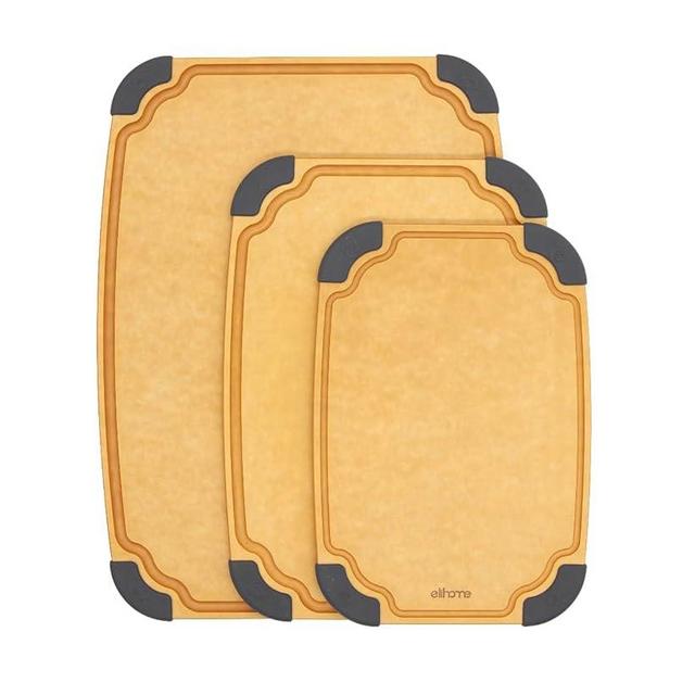 Essential Series 3-in-1 Cutting Board Set, Knife Friendly, Dishwasher Safe, Juice Groove, Reversible, Non-Porous, Eco-Friendly, Set of 3