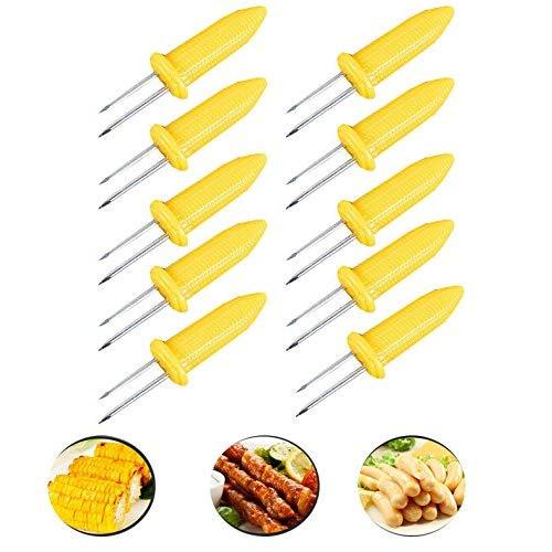 Fashionclub Corn on The Cob Holders Skewers BBQ Twin Prong Sweetcorn Holder Fork Kitchen Tool Pack of 10