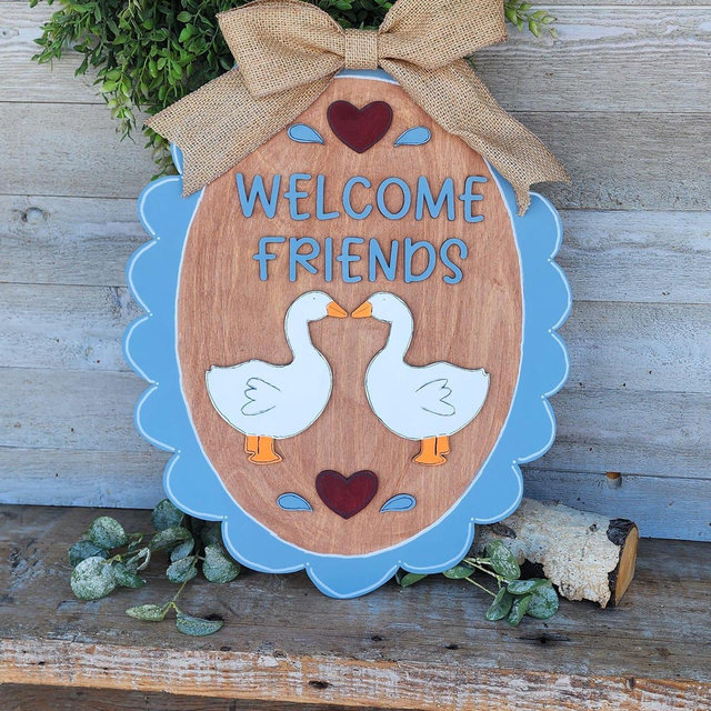 Goose Door hanger, Vintage Home Decor, Vintage Goose, Cottage Core, Grandma Core Home Decor, Welcome Sign