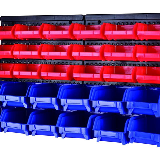 MaxWorks 80694 30-Bin Wall Mount Parts Rack/Storage for your Nuts, Bolts, Screws, Nails, Beads, Buttons, Other Small Parts