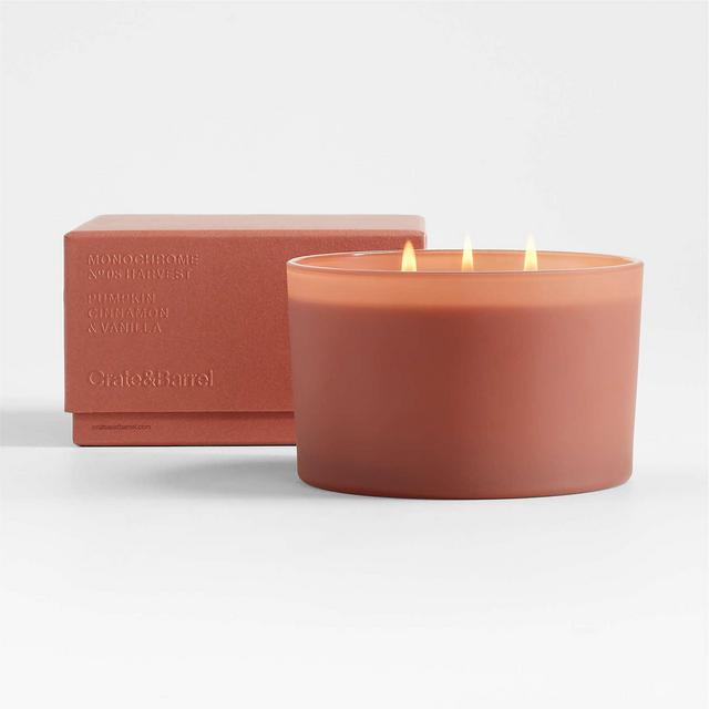 Monochrome No. 8 Harvest 3-Wick Scented Candle - Pumpkin, Cinnamon, Vanilla