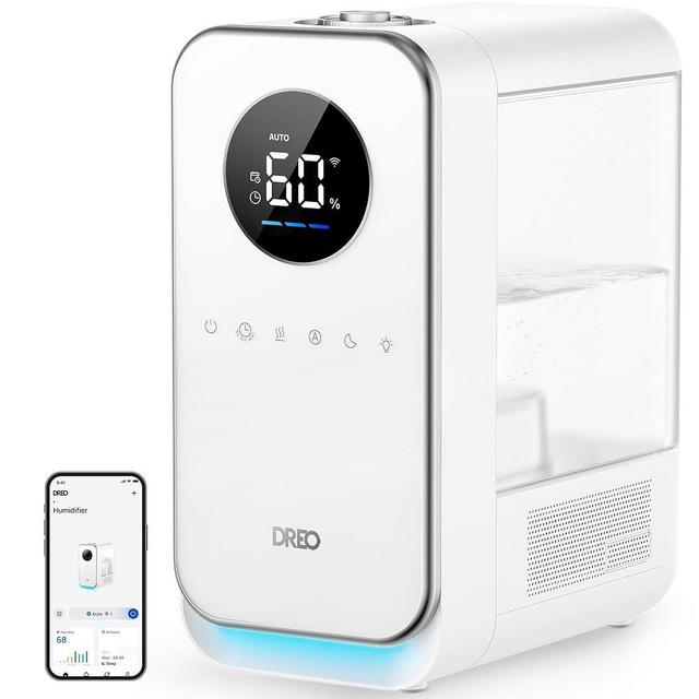 Dreo Smart 5L Humidifiers for Bedroom, Top-filled, Quiet Cool Mist Ultrasonic Humidifier with Oil Diffuser and Nightlight for Baby, 50Hours Runtime for Home Nursery Plants Indoor, Alexa/Google