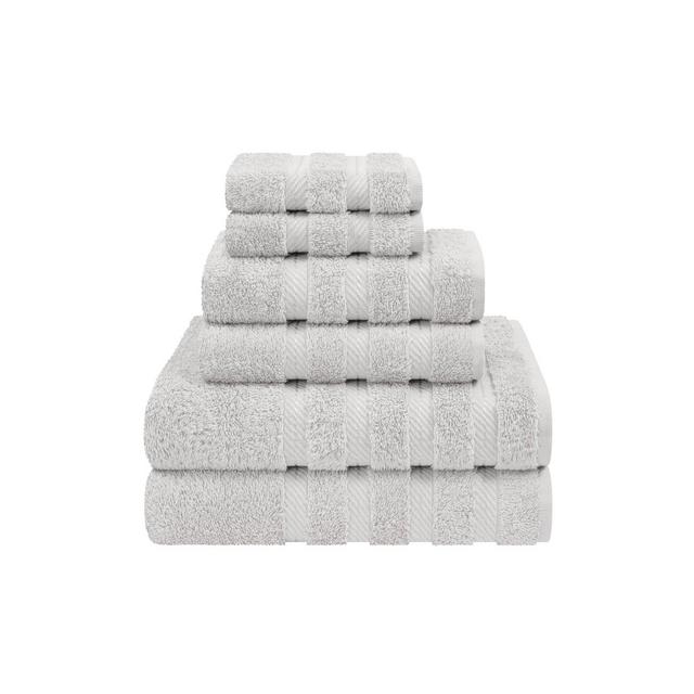 American Soft Linen 6 Piece Towel Set, 100% Cotton Bath Towels for Bathroom, Silver Grey