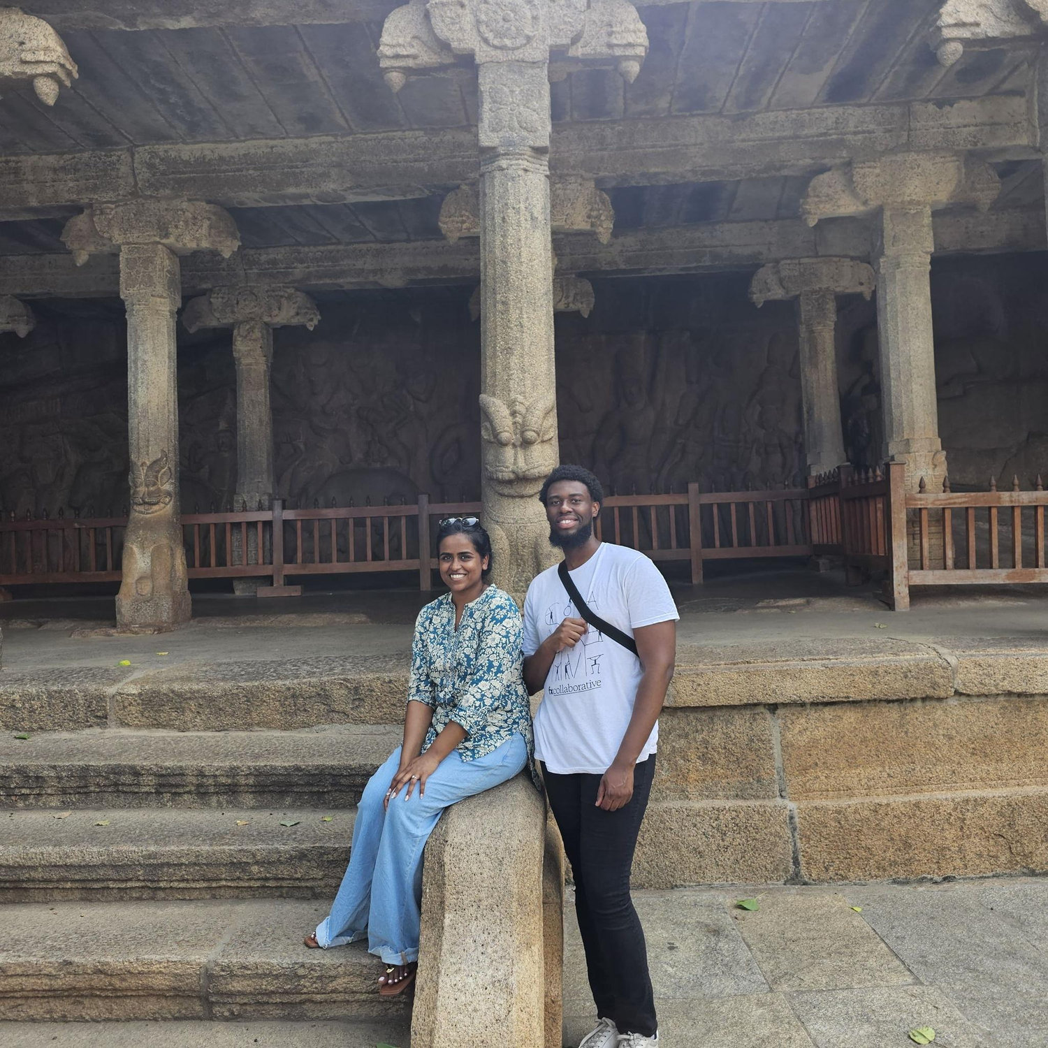Two kids playing tourists in India