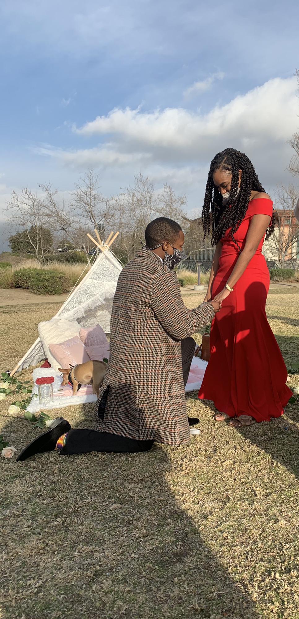 A few months later, Kofi got down on one knee...