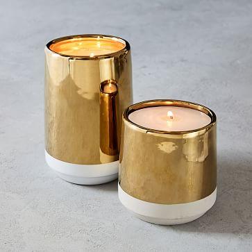 White + Gold Candle - Smoked Tonka