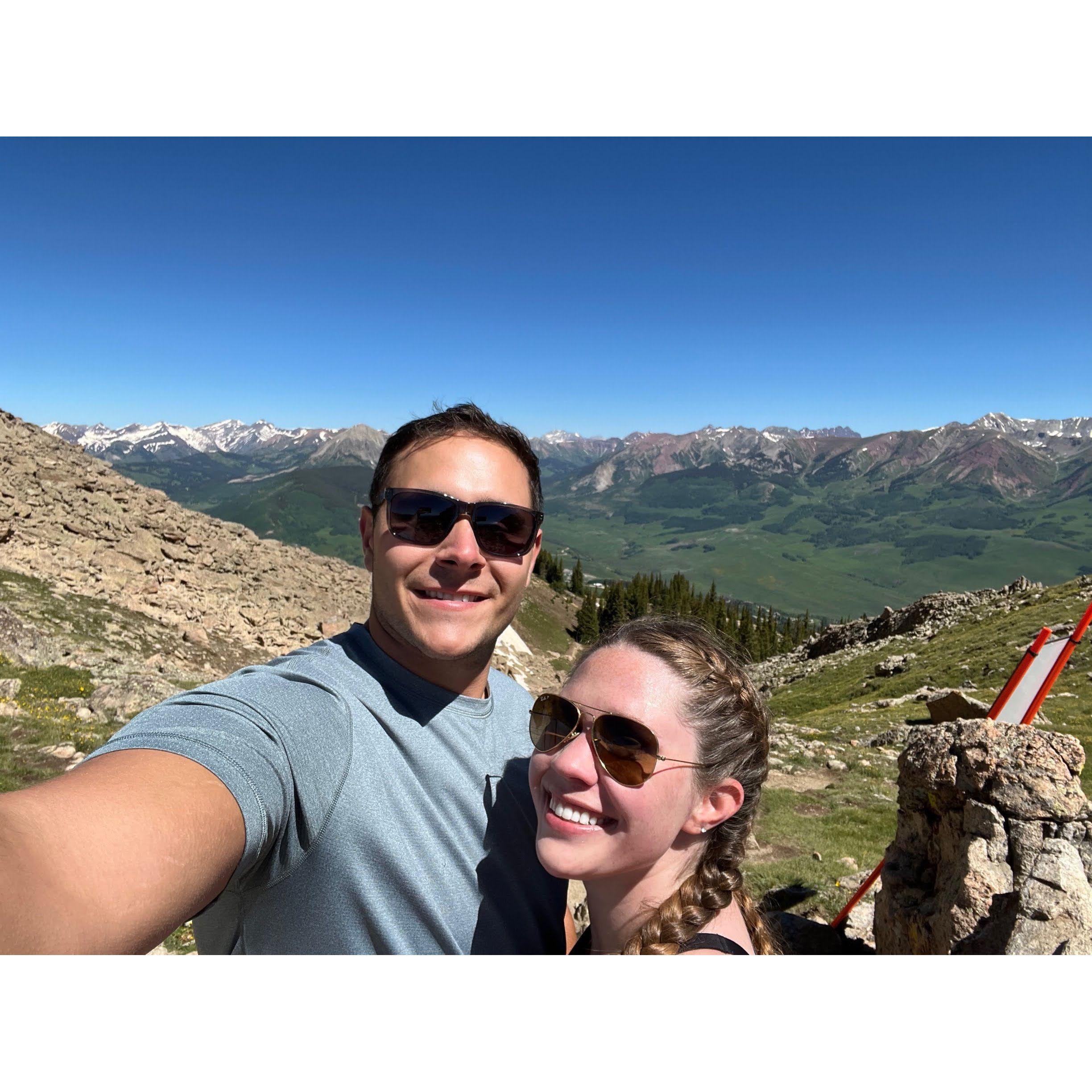7/4/24 | Hiking to the top of Mt. Crested Butte! CJ said it was easy. It was in fact, not easy. And this was the week where we found out I am severely allergic to the outdoors, and my allergy testing proved that true :/ (10/10 don't recommend)