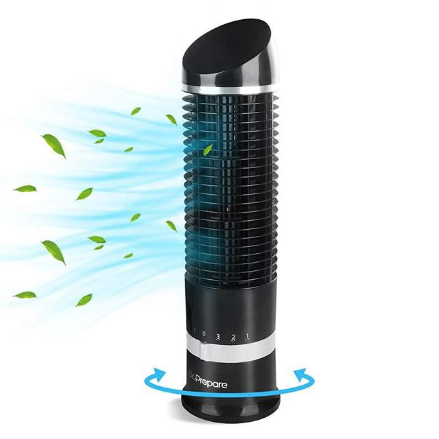 DR.PREPARE Oscillating Tower Fan, Desk Table Fan with 3 Speeds, Quiet Cooling, 60° Oscillation, 16 Inch Personal Small Bladeless Fan Cooling Fan for Bedroom Home Office Desktop