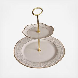 Simply Anna Polka Two Tiered Cake Stand