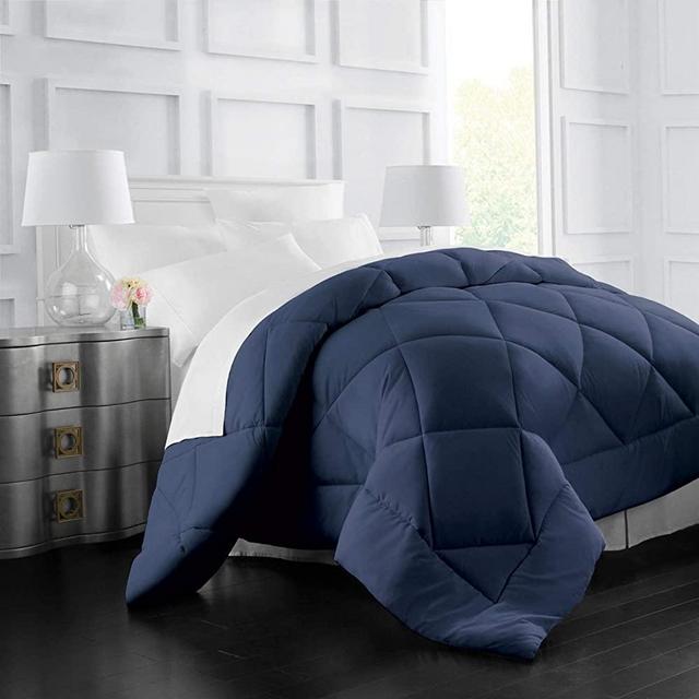 Italian Luxury Goose Down Alternative Comforter - All Season - 2100 Series Hotel Collection - Luxury Hypoallergenic Comforter - Twin,Twin XL - Navy