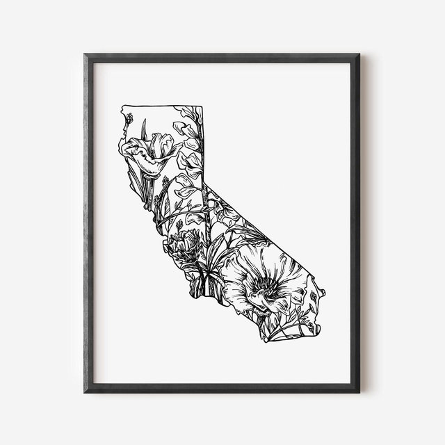 California Floral Art Print