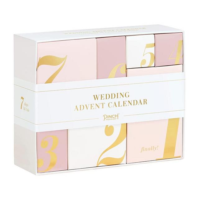 Pinch Provisions Luxury Wedding Advent Calendar, Includes 7 Boxes with 7 Unique Gifts - One for Each Day, 18 Must-Have Emergency Essential Items, Gift for Wedding Shower or Bachelorette Party