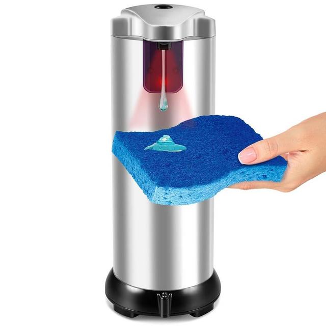 Automatic Soap Dispenser, 9.5oz Touchless Dish Soap Dispenser with Waterproof Base, 3 Adjustable Soap Volume Hand Soap Dispenser, Sensor Soap Pump Liquid Dispenser for Kitchen Bathroom Office Lavatory
