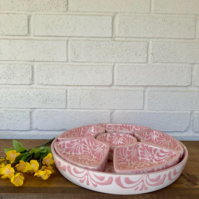 Handmade Talavera Snack Bowl, Mexican Salsero, Guanajuato Pottery