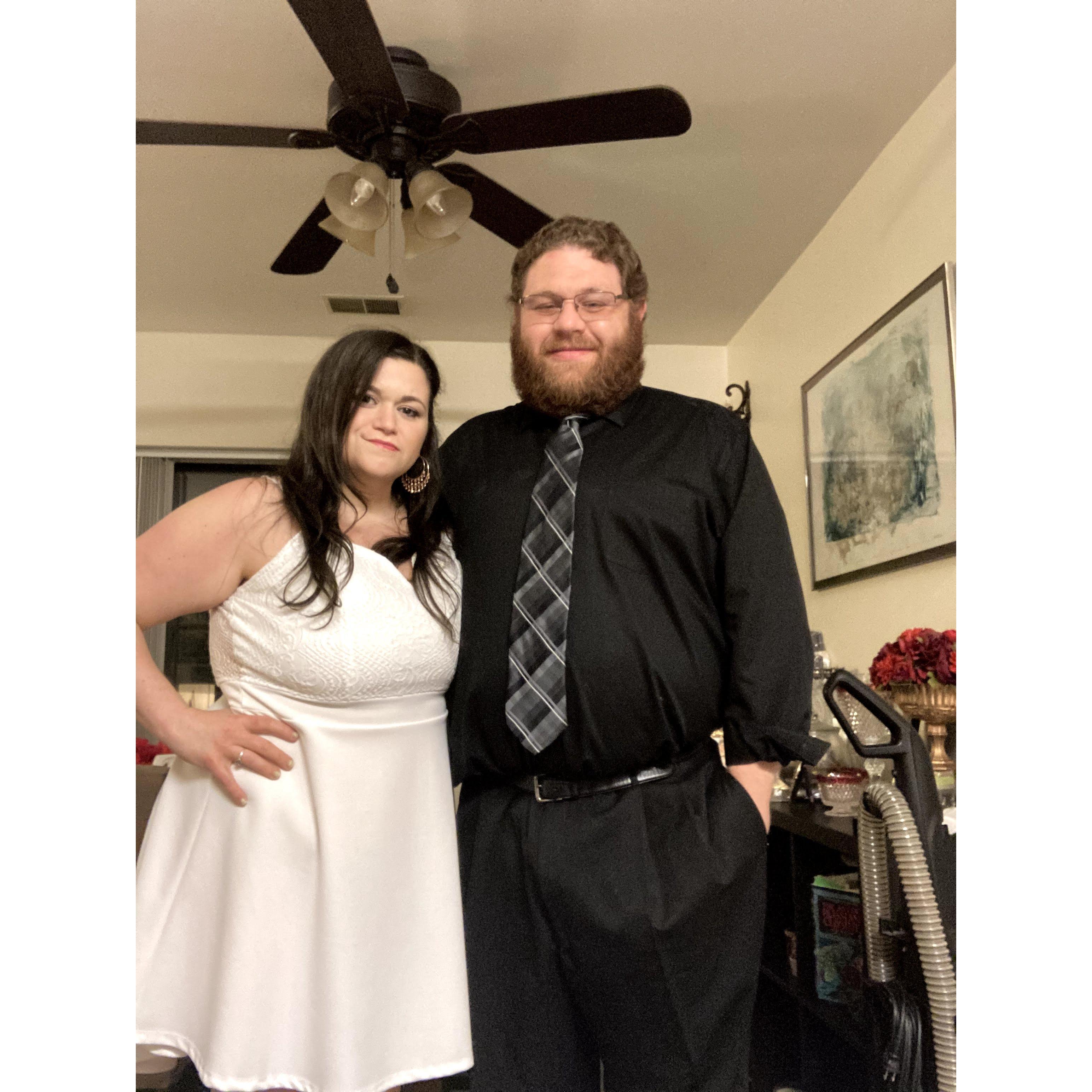 May 24th, 2020 - Celebrating our would-have-been wedding with a "Wedding Date Night" <3
(Featuring Nathan's quarantine beard)