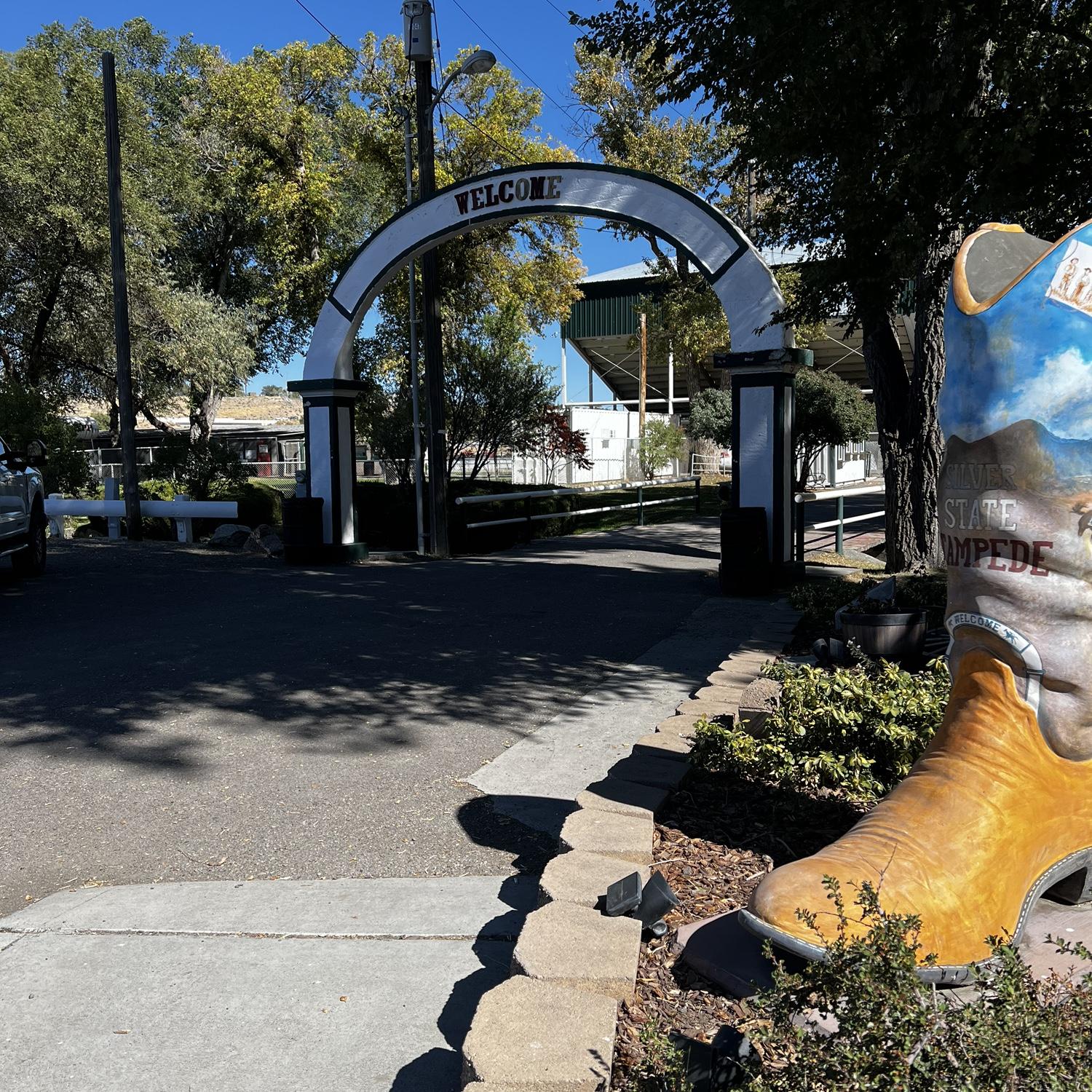 Entrance of the fairgrounds. The venue is off to the right in this photo