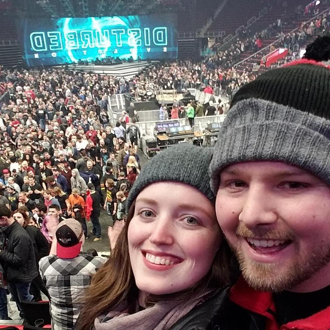 We like concerts- seeing Chris' favorite band, Disturbed