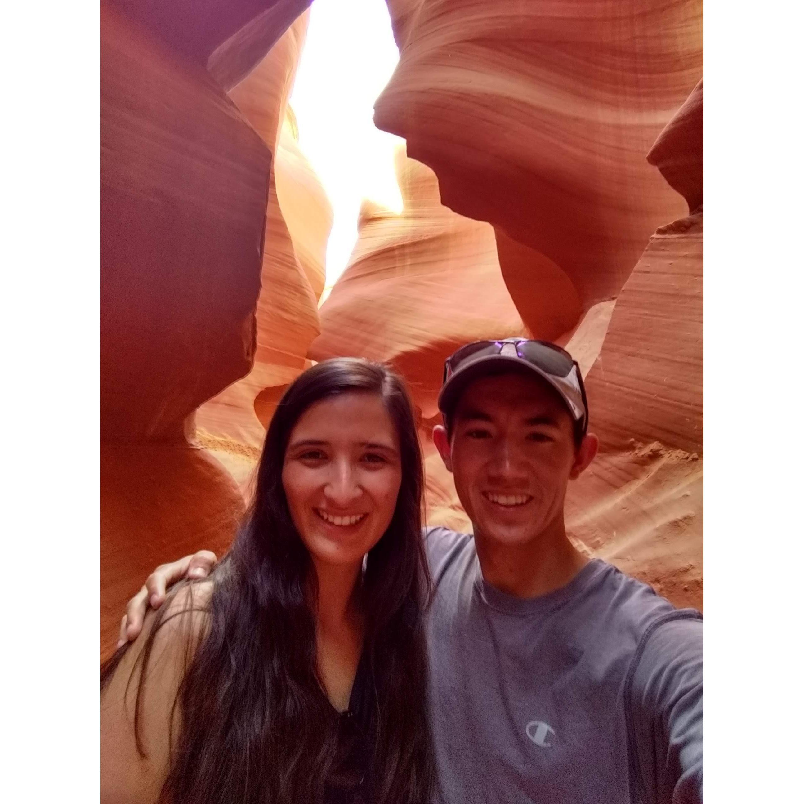 Enjoying a stop at the scenic Antelope Canyon during our moving trip from Buhl, ID down to Chandler, AZ!