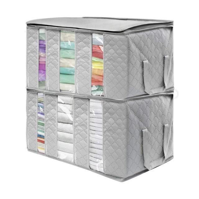 Foldable 3 Sectional Storage Organizer Bag, Set of 2