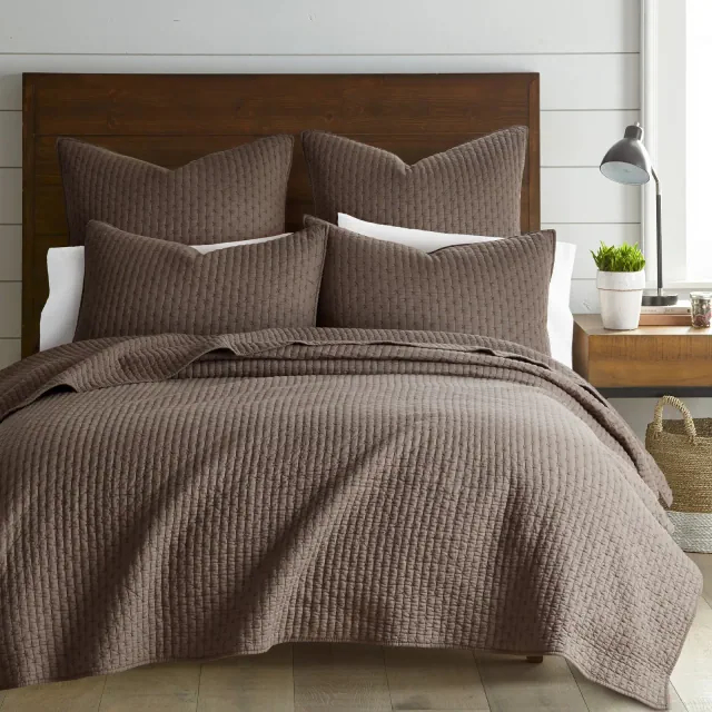 Cross Stitch Cocoa King Quilt Set - Levtex Home
